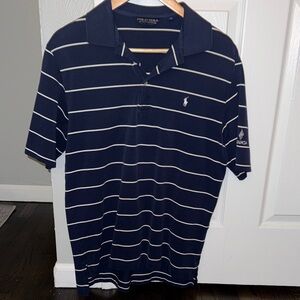 Polo by Ralph Lauren Men's Navy and White Striped Polo Shirt